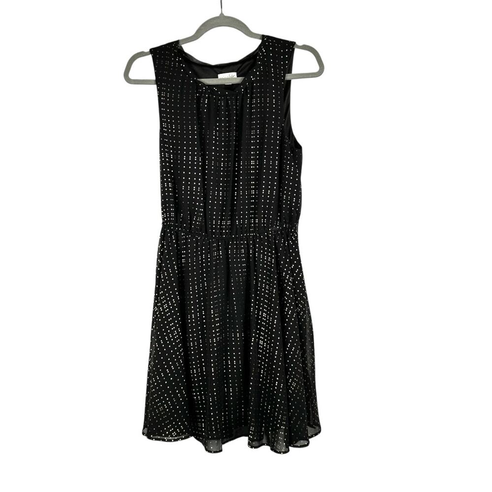 Maison Jules Black with Gold Polka Dot Dress Size Medium